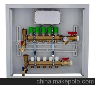 地暖分水器、地暖分水器铁箱、带电热执行器分水器图片,地暖分水器、地暖分水器铁箱、带电热执行器分水器图片大全,玉环县中良铜业-